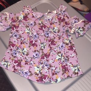 Cold shoulder floral top